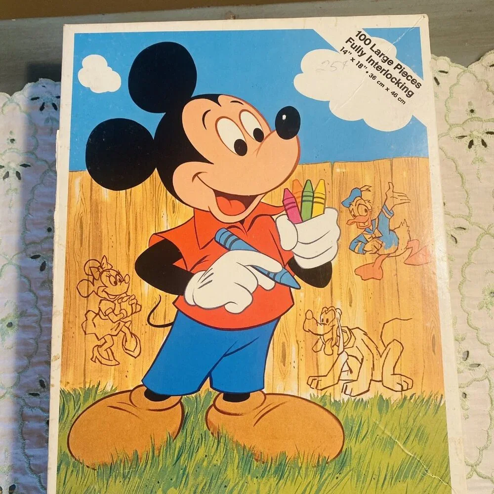 Vintage Whitman Puzzle Mickey  Mouse‎ 100 Piece Walt Disney Retro Orig Box
